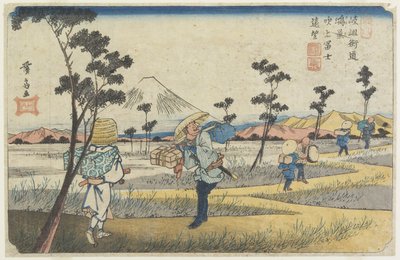 Distant View of Mt. Fuji as Seen from Fukiage near Konosu Station, 1830-1844 by Keisai Eisen